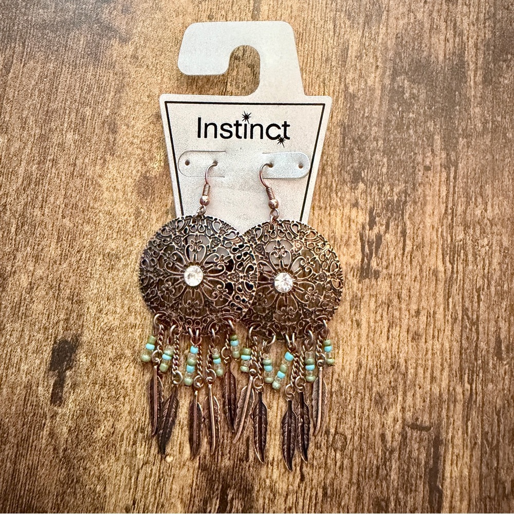 Instinct Gold and Turquoise Bohemian Earrings